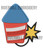 Red White & Blue Firecracker Firework Machine Embroidery Design