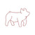 Small Raggy Applique Show Pig Machine Embroidery Design