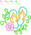 Flip Flops with Flowers Machine Embroidery Design