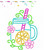 Mason Jar Glass w Lemon Machine Embroidery Design
