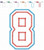 Zig Zag Double Applique Varsity Athletic Style Numbers Machine Embroidery Designs