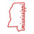 Large Mississippi Outline Machine Embroidery Design