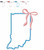 Zig Zag Indiana IN with a Bow Applique Machine Embroidery Design