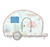 Raggy Applique Retro Camper Machine Embroidery Design