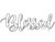 Raggy Applique Script Blessed Machine Embroidery Design Style 2