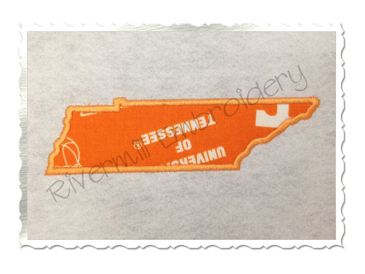 Applique State of Tennessee Machine Embroidery Design