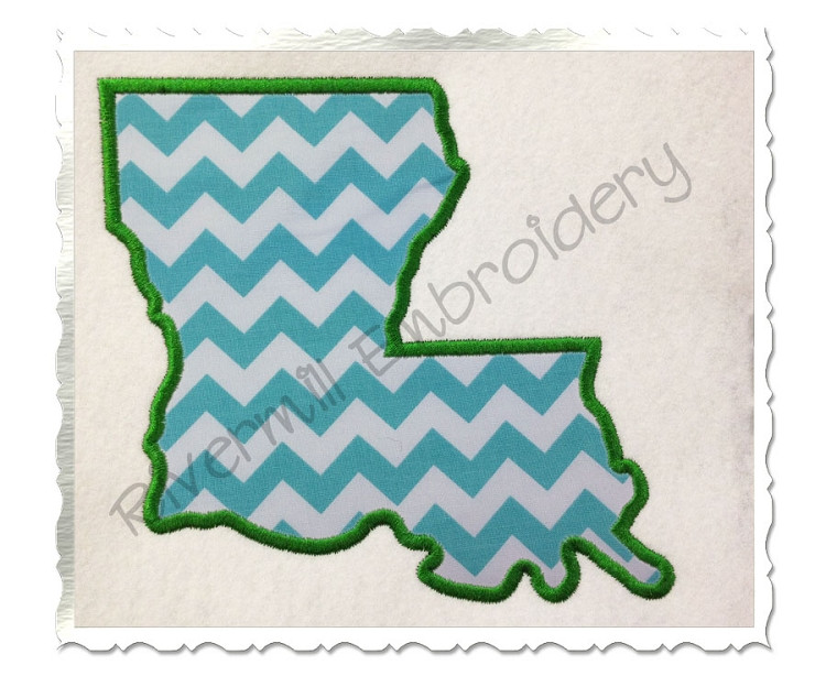 Applique State of Louisiana Machine Embroidery Design