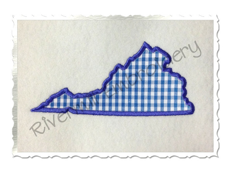 Applique State of Virginia Machine Embroidery Design