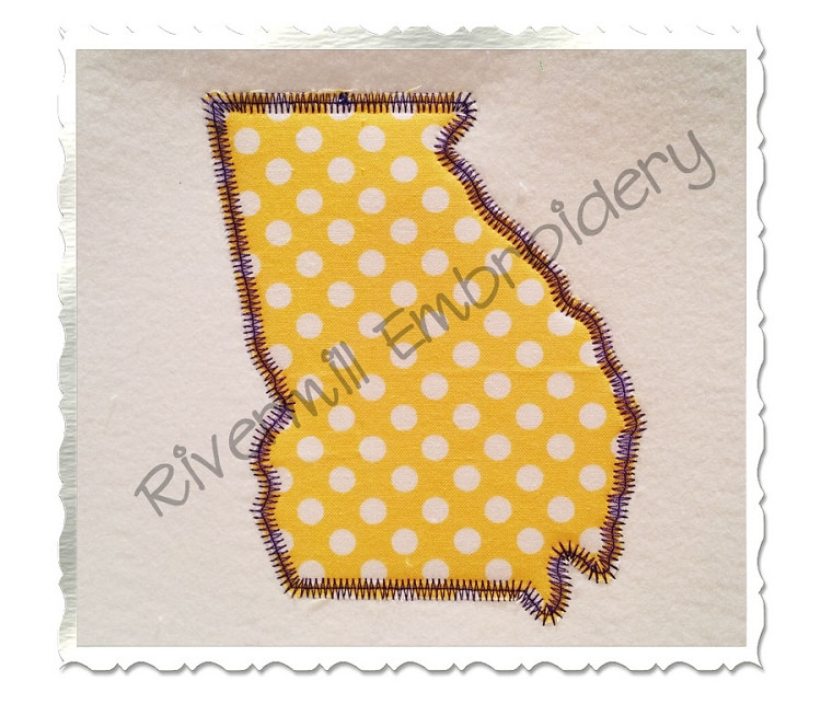 Zig Zag Applique State of Georgia Machine Embroidery Design