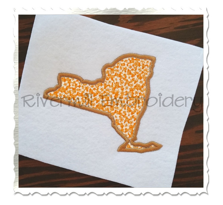 Applique State of New York Machine Embroidery Design