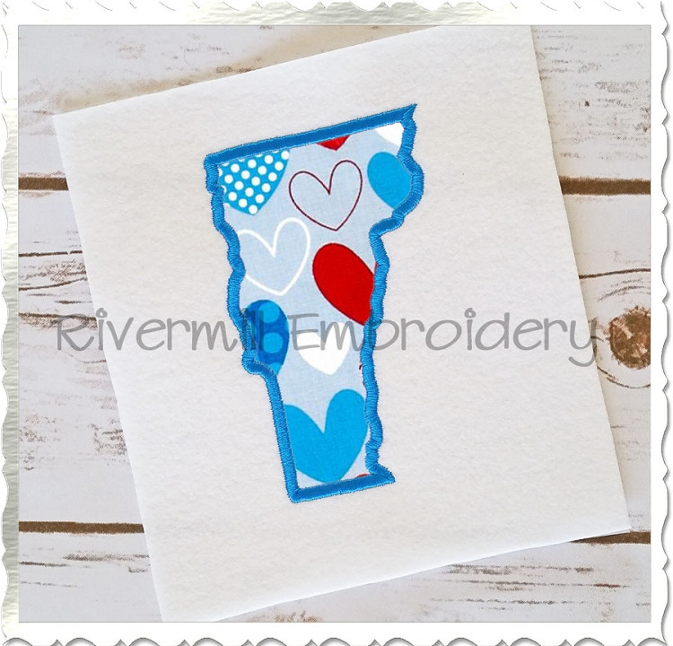 Applique State of Vermont Machine Embroidery Design