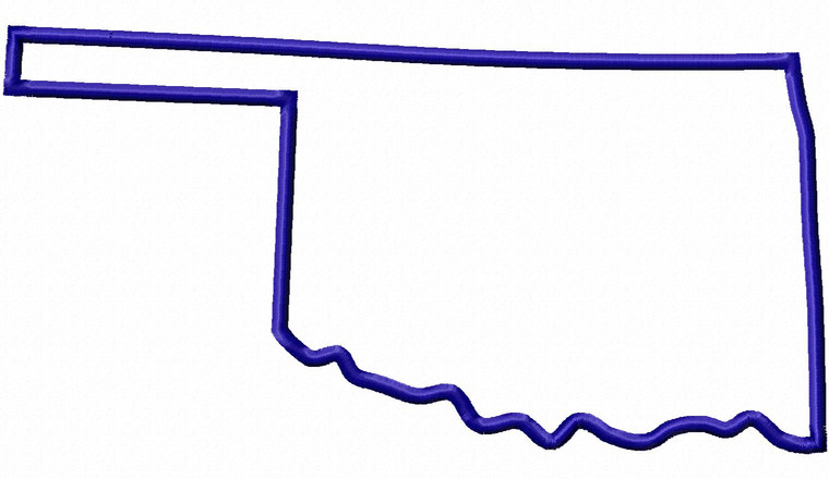 Large Applique State of Oklahoma Machine Embroidery Design