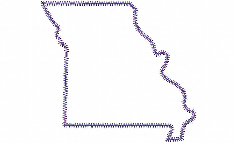 Large Zig Zag Applique State of Missouri Machine Embroidery Design