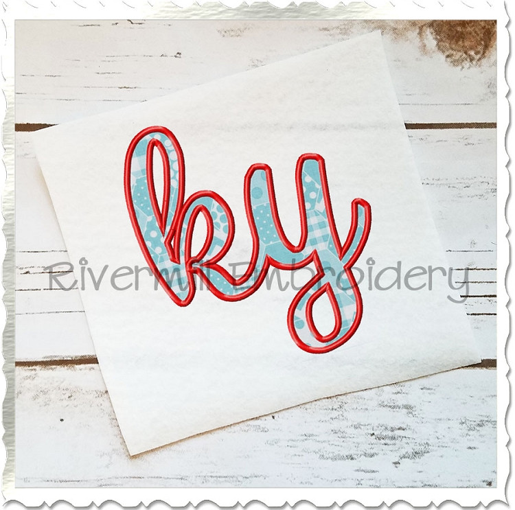 Applique Kentucky "ky" Machine Embroidery Design