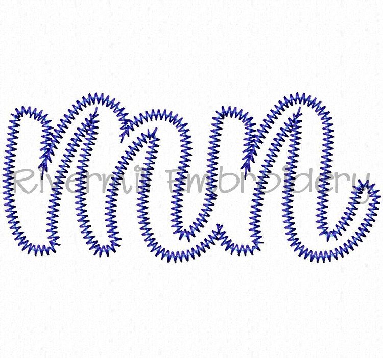 Zig Zag Applique Minnesota "mn" Machine Embroidery Design