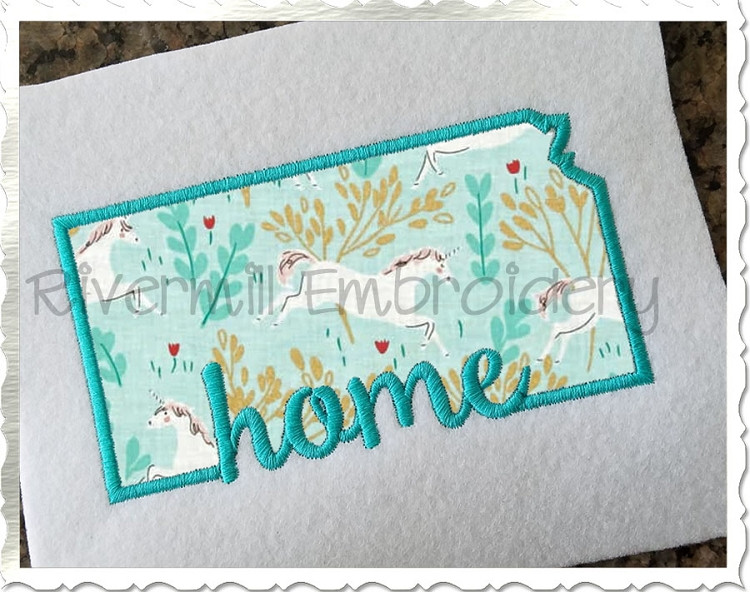 Applique Kansas Home Machine Embroidery Design