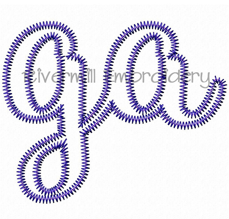Zig Zag Applique Georgia "ga" Machine Embroidery Design