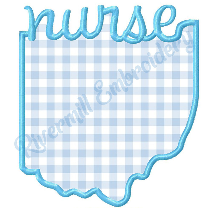 Applique Ohio Nurse Machine Embroidery Design