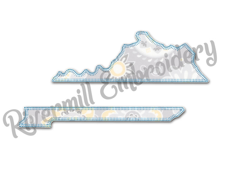 Blanket Stitch Applique Split Kentucky Machine Embroidery Design