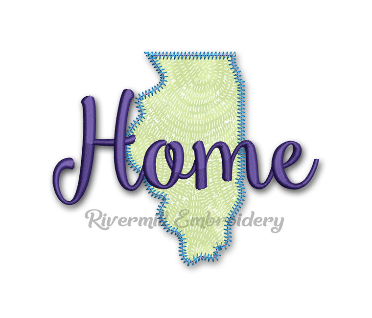 Zig Zag Applique Illinois Home Machine Embroidery Design