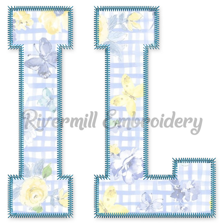 Large Zig Zag Applique IL Illinois Varsity Style Machine Embroidery Design