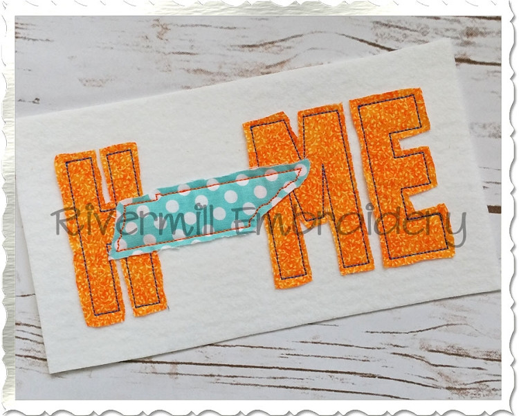 Raggy Applique Tennessee Home Machine Embroidery Design