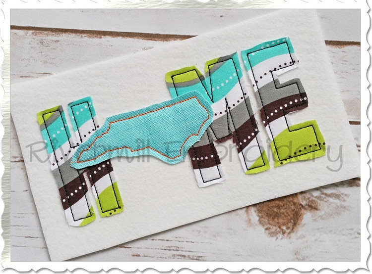 Raggy Applique North Carolina Home Machine Embroidery Design