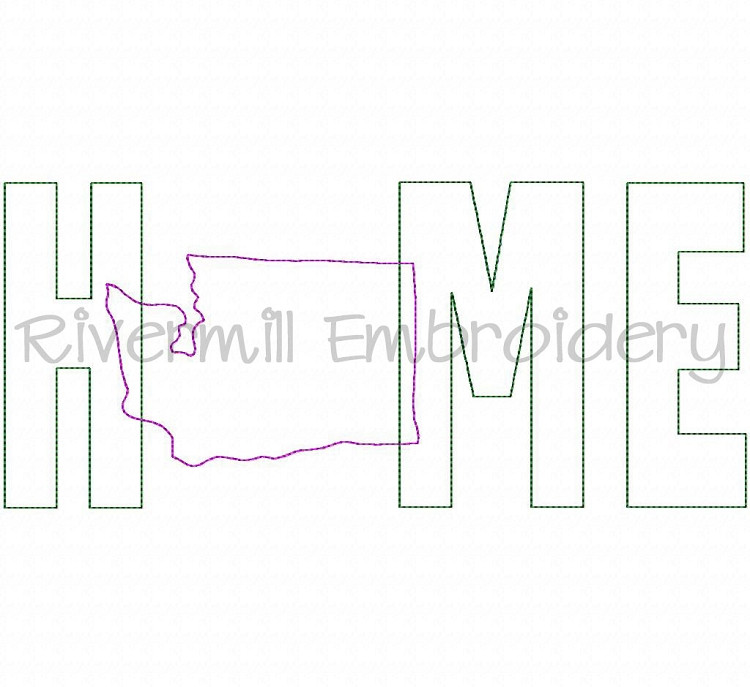 Raggy Applique Washington Home Machine Embroidery Design