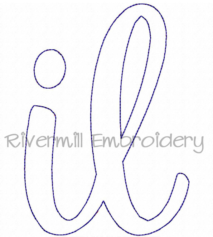 Raggy Applique Illinois "il" Machine Embroidery Design