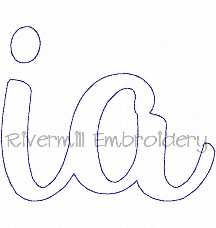 Raggy Applique Iowa "ia" Machine Embroidery Design
