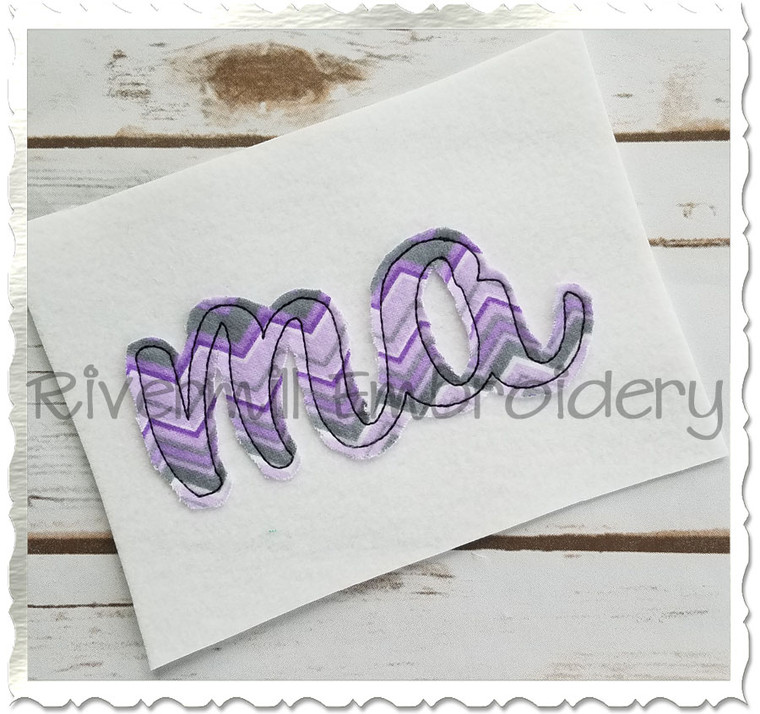 Raggy Applique Massachusetts "ma" Machine Embroidery Design