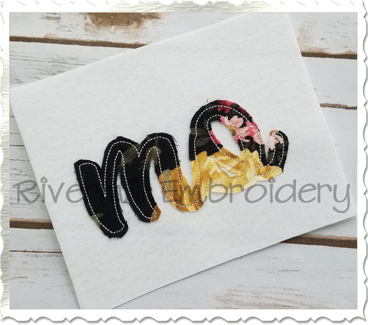 Raggy Applique Missouri "mo" Machine Embroidery Design