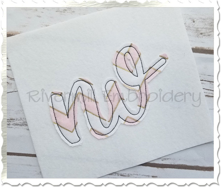 Raggy Applique Nevada "nv" Machine Embroidery Design