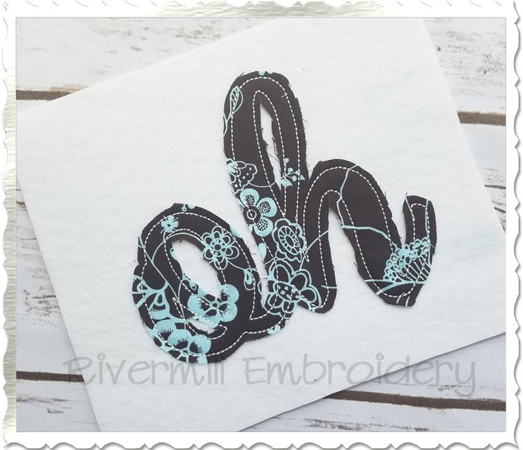 Raggy Applique Ohio "oh" Machine Embroidery Design