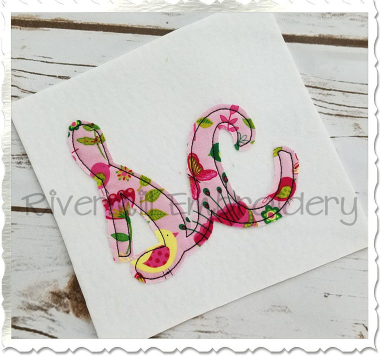 Raggy Applique South Carolina "sc" Machine Embroidery Design