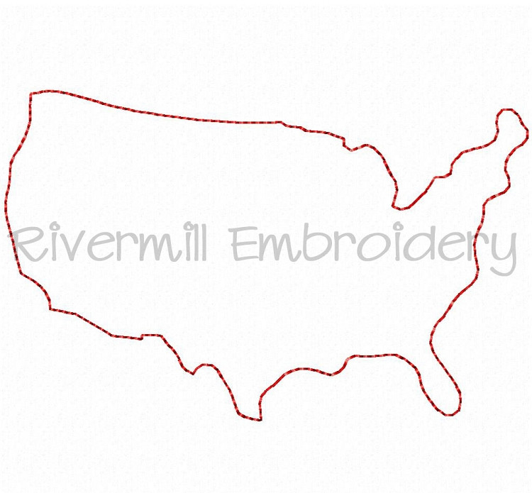 Raggy Applique United States Machine Embroidery Design