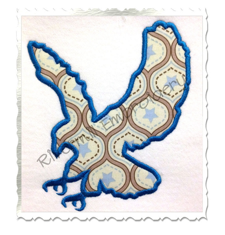 Applique Eagle Silhouette Machine Embroidery Design