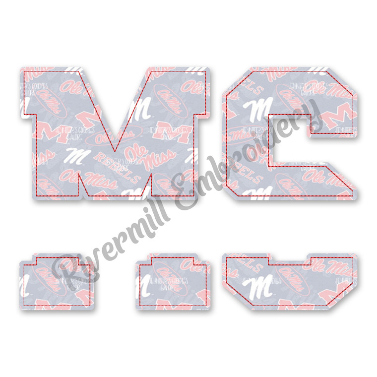 Raggy Applique Split Mississippi MS Machine Embroidery Design