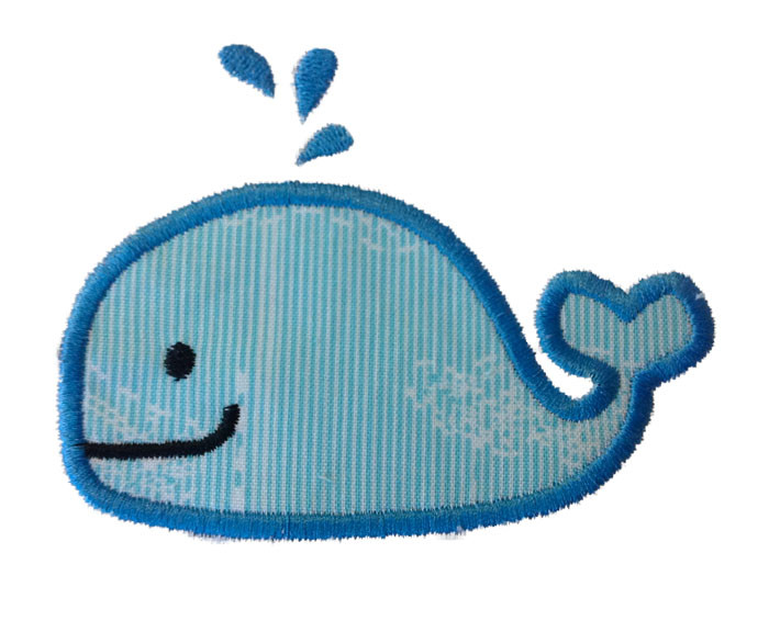 Applique Whale Machine Embroidery Design