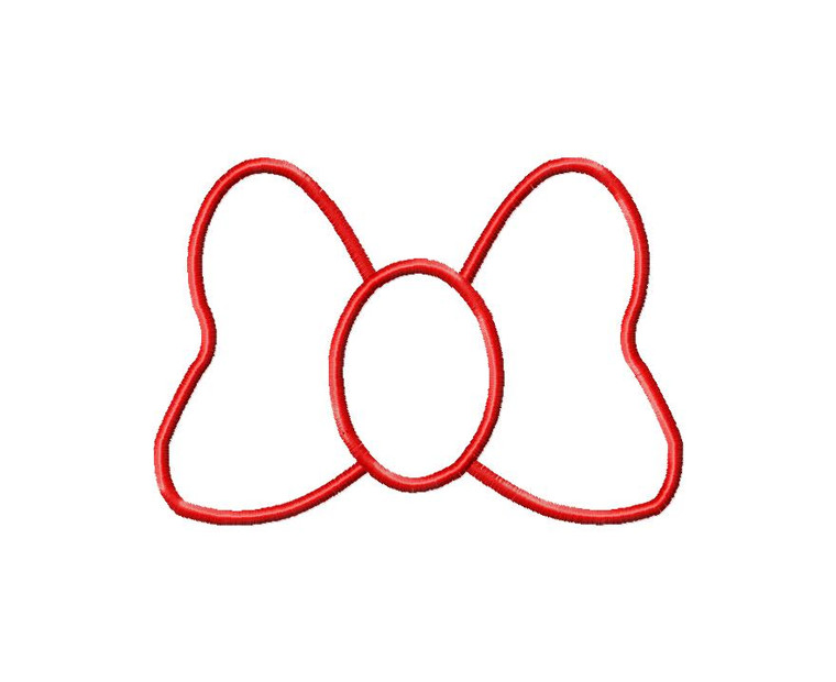 Puffy Bow Applique Machine Embroidery Design