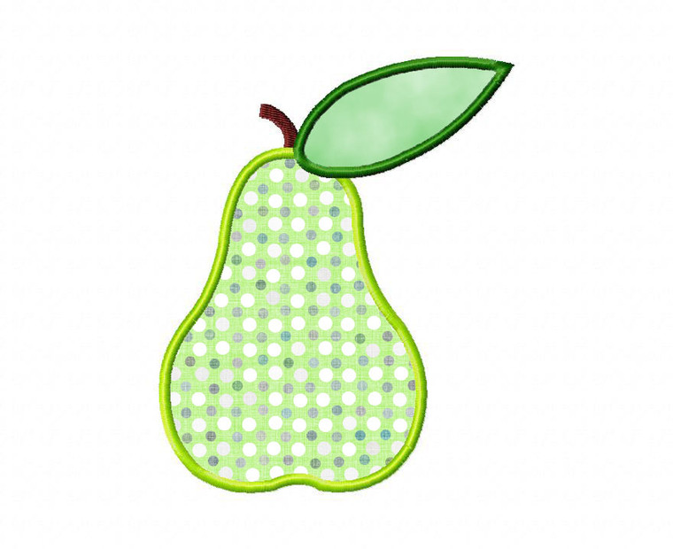 Pear Applique Machine Embroidery Design