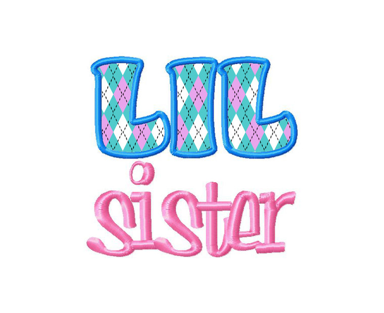 Little Lil Sister Applique Machine Embroidery Design