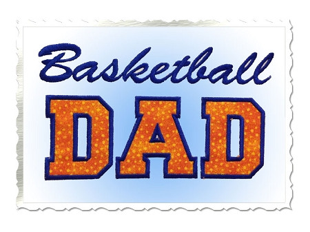 Basketball Dad Applique Machine Embroidery Design