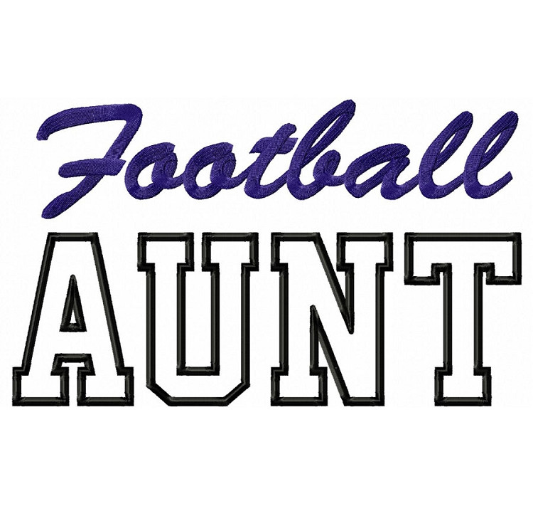 Football Aunt Applique Machine Embroidery Design