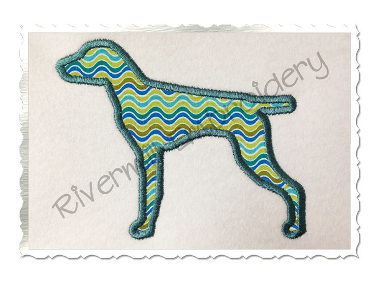 Applique German Shorthaired Pointer Dog Silhouette Machine Embroidery Design