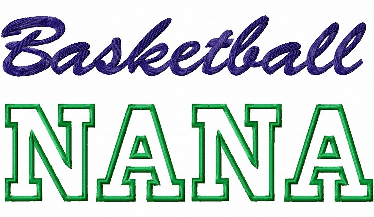 Basketball Nana Applique Machine Embroidery Design