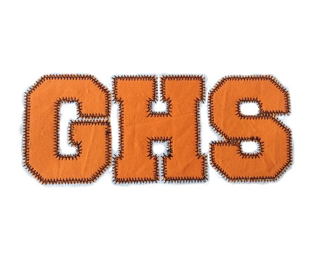 Zig Zag Edge Varsity Collegiate Applique Machine Embroidery Alphabet