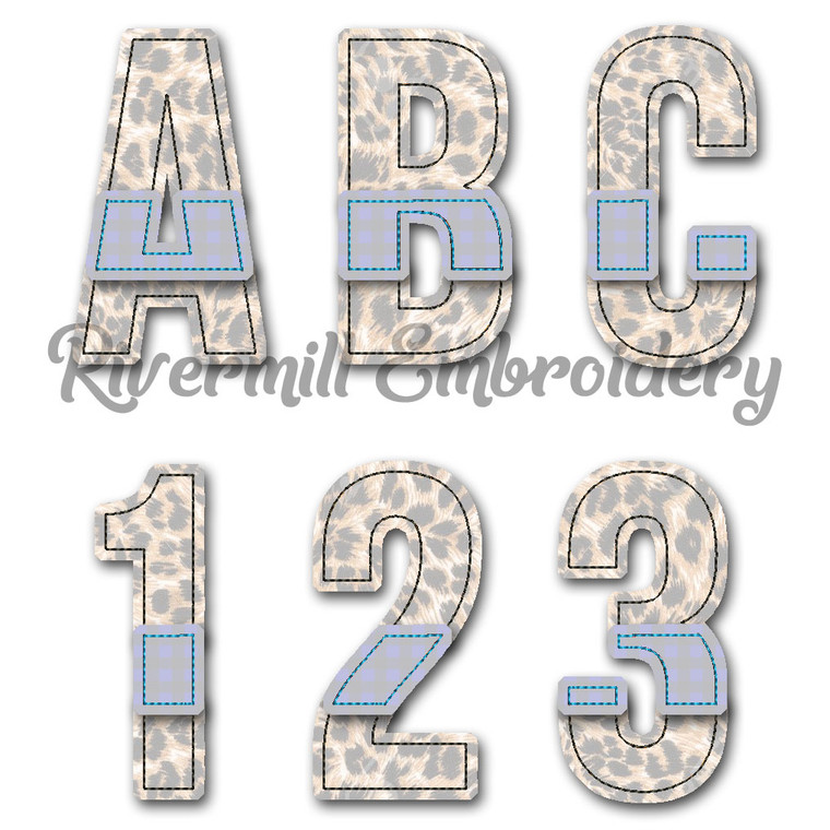 Walter w/ Stripe Raggy Applique Machine Embroidery Alphabet