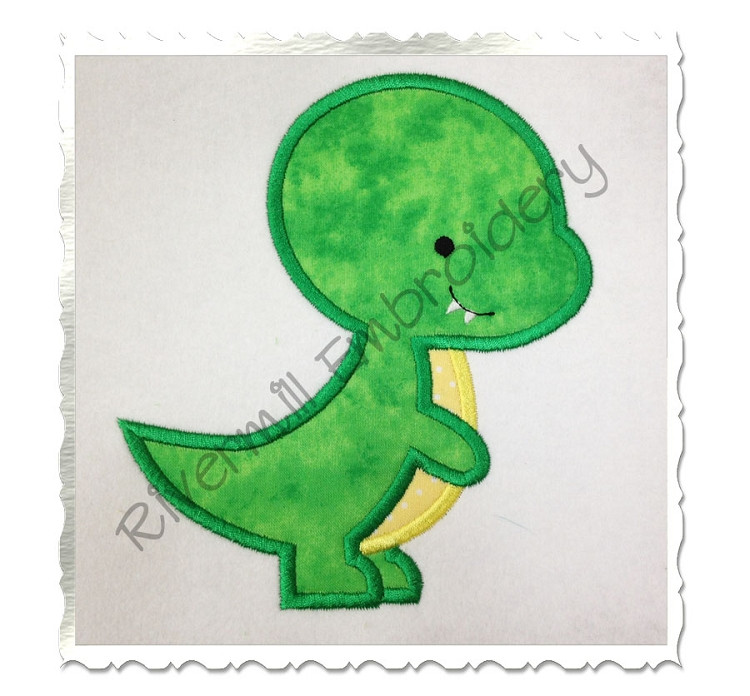 Applique Tyrannosaurus Rex Dinosaur Machine Embroidery Design