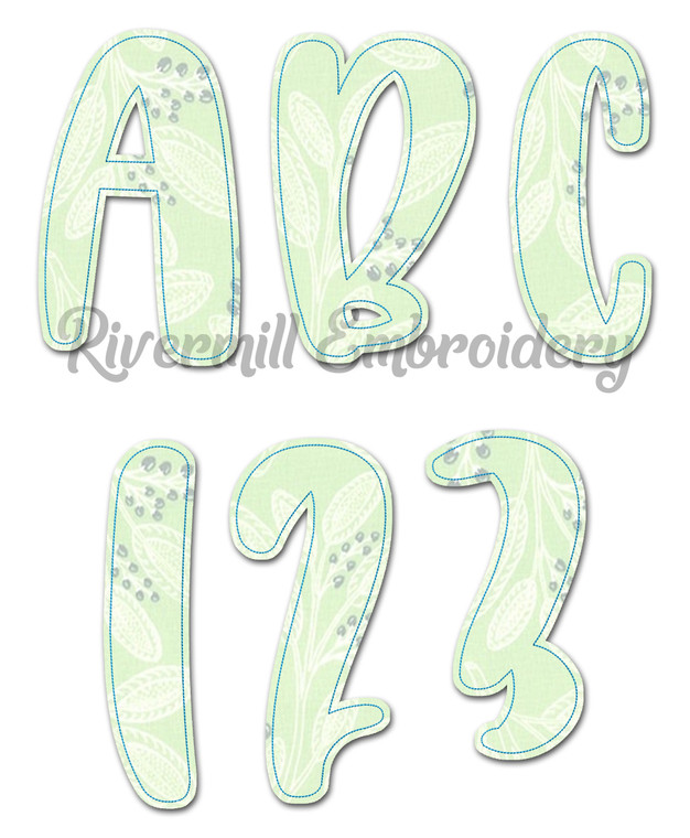 Large Brooklyn Raggy Applique Machine Embroidery Alphabet
